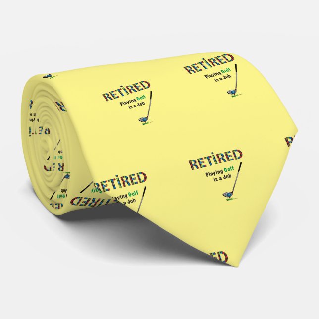 Golf Tie RETIRED Golfing Nacke Anpassningsbar Tie  Slips (Rullad)