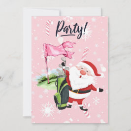 Golf Tomte golfare på rosa bakgrund Inbjudningar