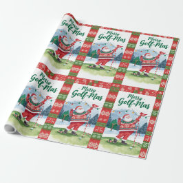 Golf Tomte i ful jultröja golfar God Jul Presentpapper