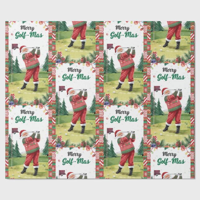 Golf Tomte i ful jultröja Golfar God Jul Presentpapper (Seam)