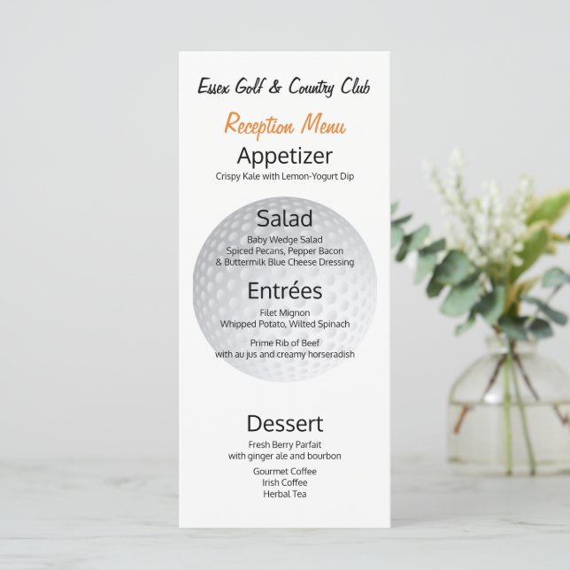 Golf Tournamement Reception ⛳ Middag Menu Meny (Stående Fram)