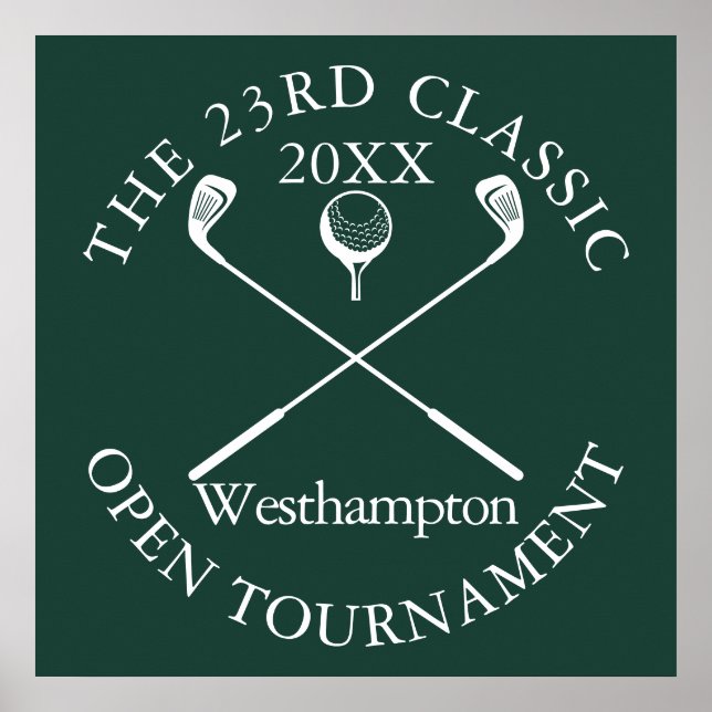 Golf Tournament Classic Event Emerald Green Sign Poster (Framsidan)