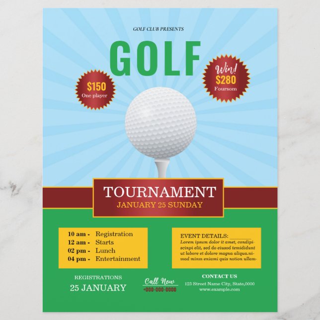 Golf Tournament Flyer-mall (Framsida)