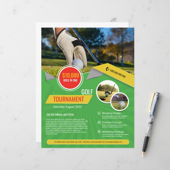 Golf Tournament Flyer-mall (Fram/Back In Situ)