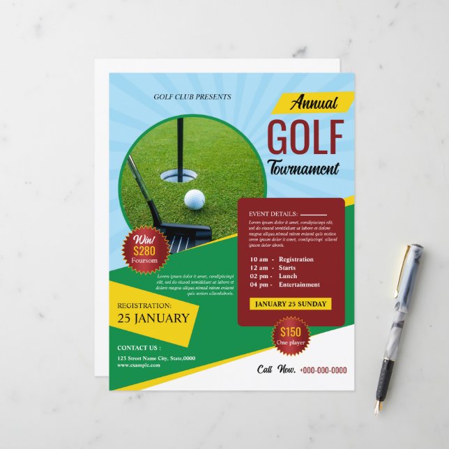Golf Tournament Flyer Template (Fram/Back In Situ)