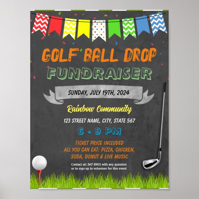 Golf tournament Fundraiser-mall Poster (Framsidan)