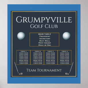 Golf Tournament 🏌 Sittdiagram Poster