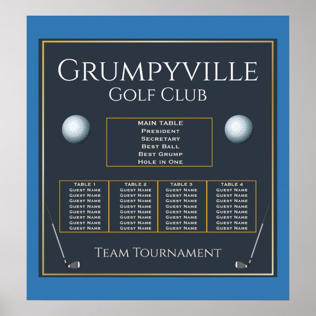 Golf Tournament 🏌 Sittdiagram Poster (Framsidan)