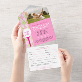 Golf tournamname rosa plaid anpassningsbar fotoOSA