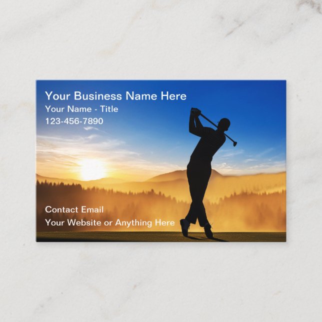 Golf Trainer Scenic Business Cards Visitkort (Framsida)