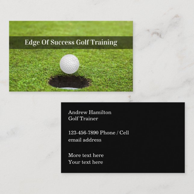 Golf Training Professionell Business Profile Cards Visitkort (Fram/baksida)