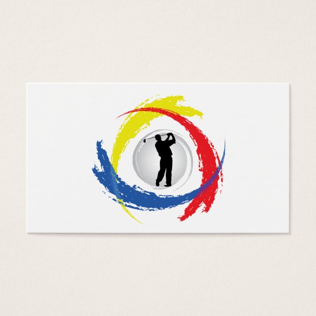 Golf Tricolor Emblem Visitkort (Framsidan)