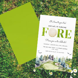 Golf Turning Fore Tid att Par-tee 4-årsdag Inbjudningar