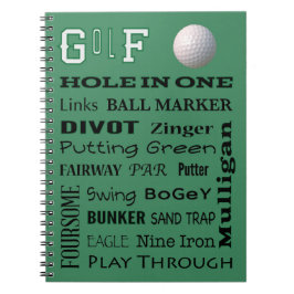 GOLF-typografi Anteckningsbok Med Spiral