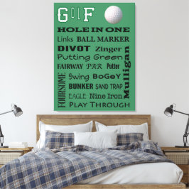 GOLF-typografi Canvastryck
