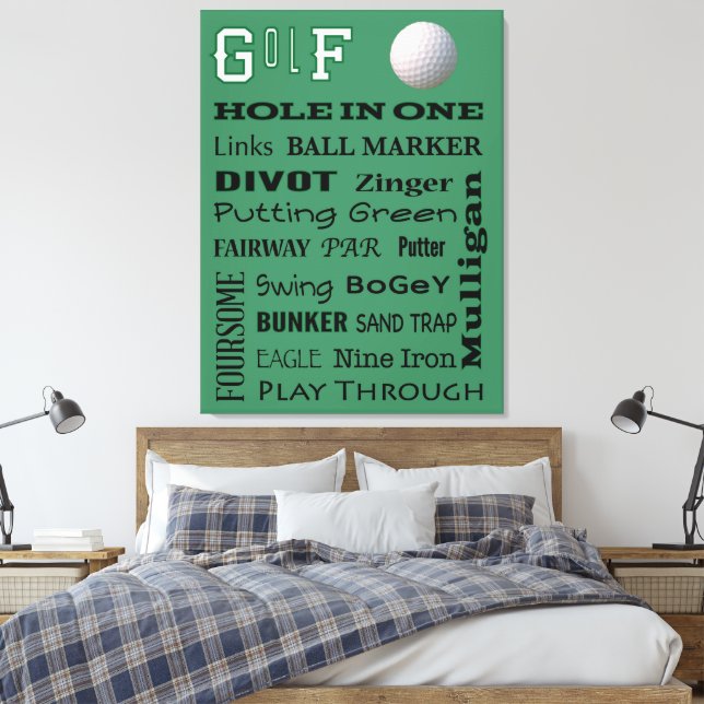 GOLF-typografi Canvastryck (Insitu (sovrum))