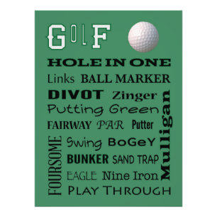 GOLF-typografi Fototryck