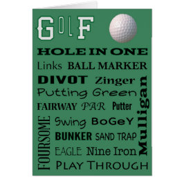 GOLF-typografiskt kort