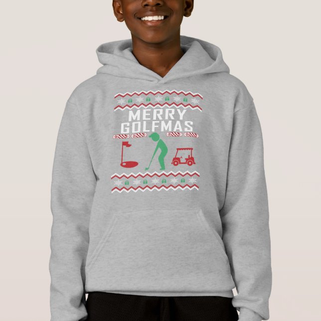 Golf Ugly God jul Merry Golfmas T Shirt (Framsida)