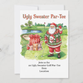 Golf Ugly Sweater-julpars inbjudningskort