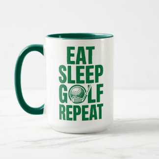 Golf Upprepa Mugg, Ät Sova Golf Rolig Present Kop Mugg