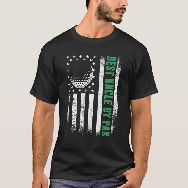 Golf USA:s Flagga Best farbror by Par T Shirt (Framsida)