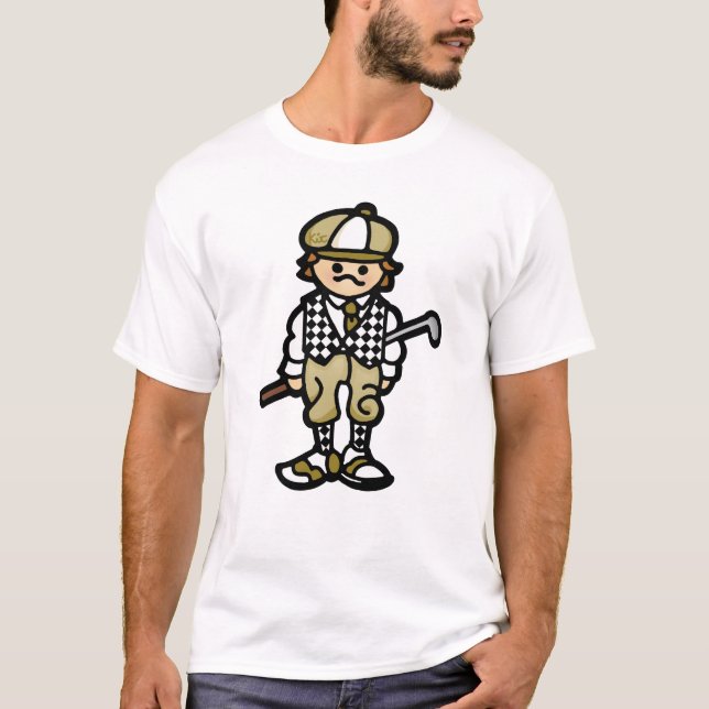 golf utrustar. (tillbaka stil) t-shirt (Framsida)
