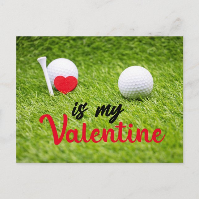Golf Valentindagen för Golfer med KÄRLEK Helgdag Helg Vykort (Framsida)