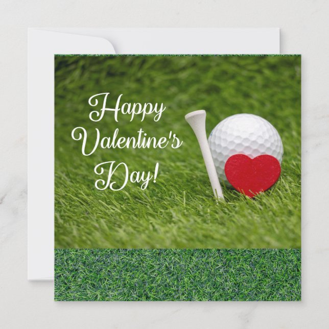 Golf Valentindagen för Golfer med KÄRLEK Helgdag Julkort (Framsida)
