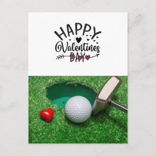Golf Valentindagen med golf bollar för Golfer Vykort