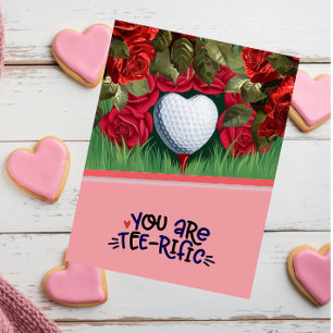 Golf Valentine Day Card - Tee up your Kärlek Helg Vykort