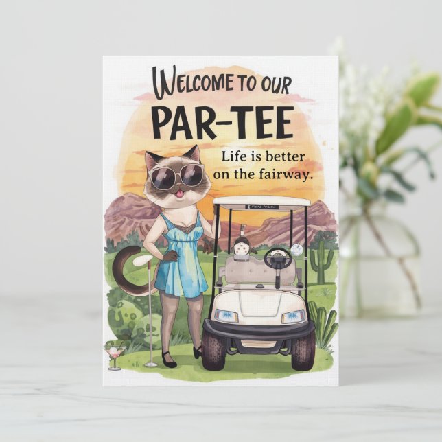 Golf Välkommen till golfares hus  FÖR Arizona-cock Inbjudningar (Stående Fram)