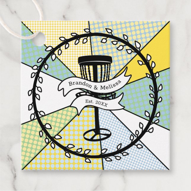 Golf-värde för kvadratdisk gåvor etiketter (Framsida)