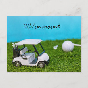 Golf vi har flyttat hus vykort