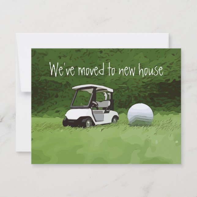 Golf vi har flyttat till ett nytt hus med golf på  meddelande (Framsida)