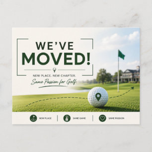 Golf vi har flyttat till nytt hus vykort