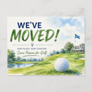 Golf vi har flyttat till nytt hus vykort