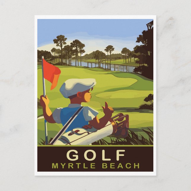Golf vid Myrtle Beach, South Carolina, Resa Vykort (Framsida)