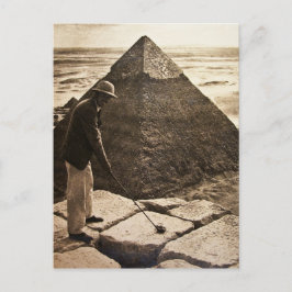 Golf vid Pyramid Sepia Toned Vykort