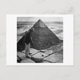 Golf vid Pyramids Vintage Black and White Vykort