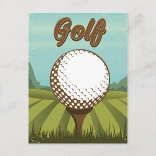 Golf vintage stil affisch vykort