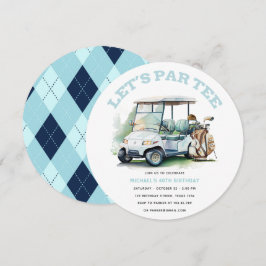 Golf Vuxen Birthday Partee, vattenfärg Inbjudningar