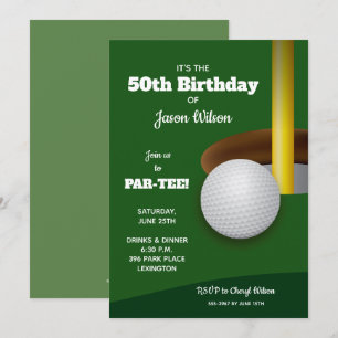 Golf Vuxen Födelsedagsfest inbjudan