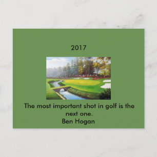 Golf-vykort med ett Ben Hogan-citat Vykort