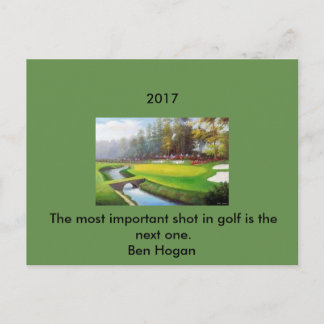 Golf-vykort med ett Ben Hogan-citat Vykort