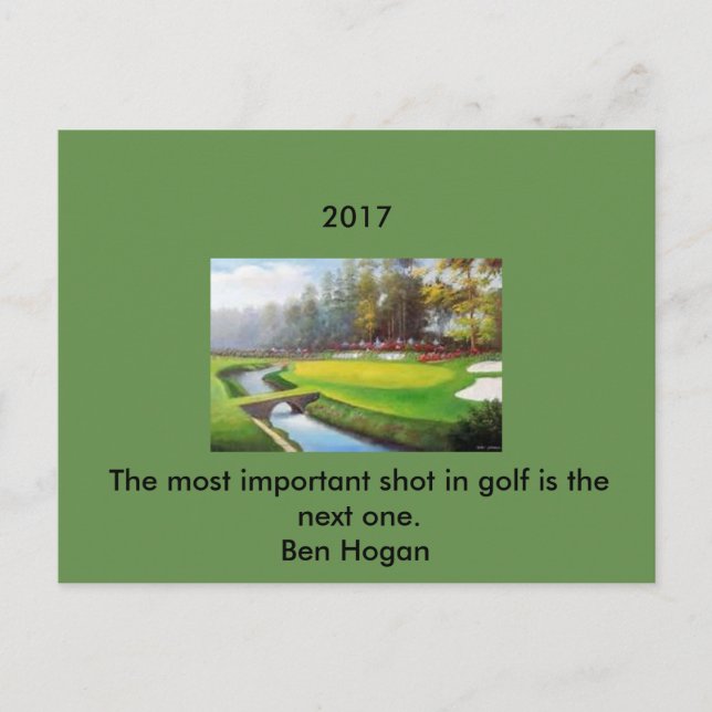 Golf-vykort med ett Ben Hogan-citat Vykort (Framsida)
