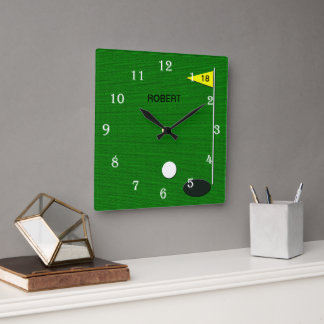 Golf Wall Clock Fyrkantig Klocka