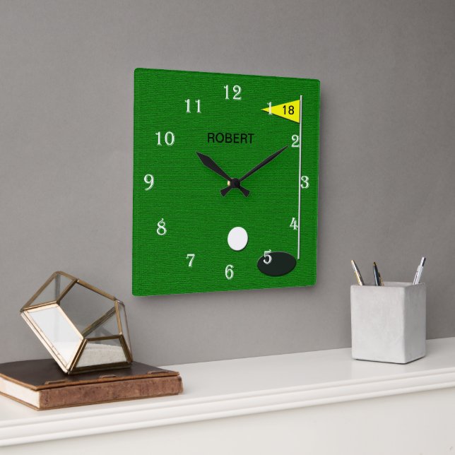 Golf Wall Clock Fyrkantig Klocka (Kontor)