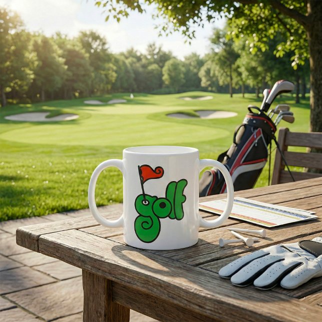 Golf Wang Levande Grön och Röd Kaffemugg (Skapare uppladdad)