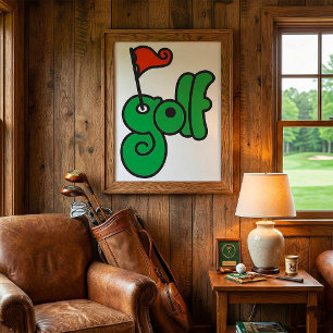 Golf Wang Levande Grön och Röd Poster